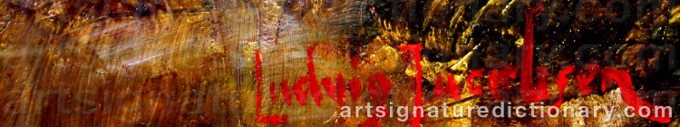 Authentic signature by Ludvig JACOBSEN on  artwork