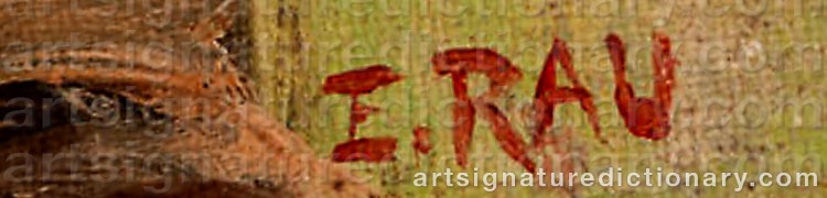 Authentic signature by Emil RAU on Painting/Watercolour artwork