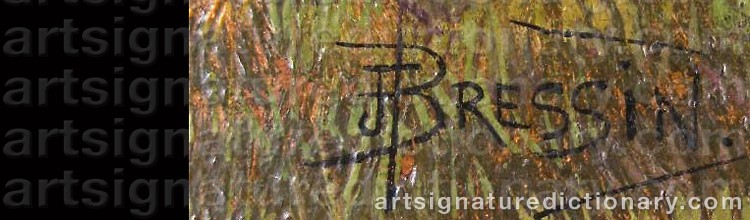 Authentic signature by Auguste BRESSIN on  artwork
