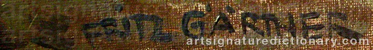 Authentic signature by Fritz GÄRTNER on  artwork