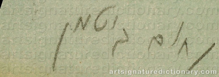 Authentic signature by Nahum GUTMAN on  artwork