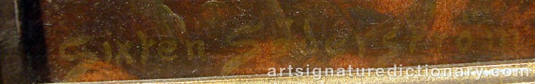 Authentic signature by Sixten SÖDERSTRÖM on  artwork