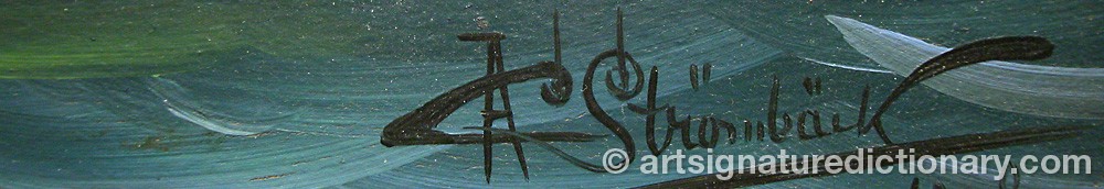 Authentic signature by C.a. STRÖMBÄCK on artwork