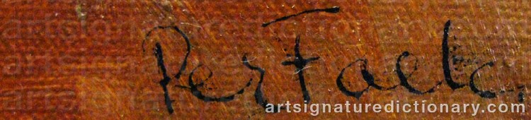 Authentic signature by Per FALK on  artwork