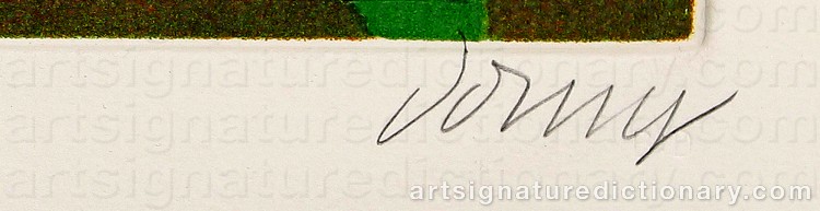Authentic signature by Bertrand DORNY on artwork
