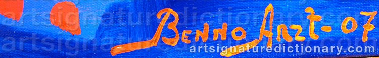 Signature by Benno ARZT