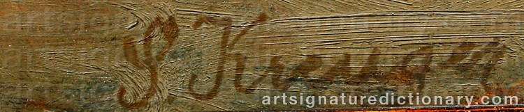 Authentic signature by Sven KREUGER on Painting/Watercolour artwork