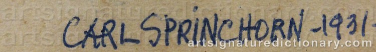 Signature by Carl SPRINCHORN