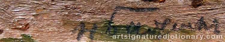 Authentic signature by Nikolai Nikolaevic BAZHIN on  artwork