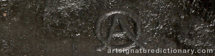 Authentic signature by Alfred OHLSON on artwork