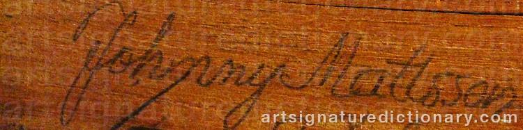 Authentic signature by Johnny MATTSSON on  artwork