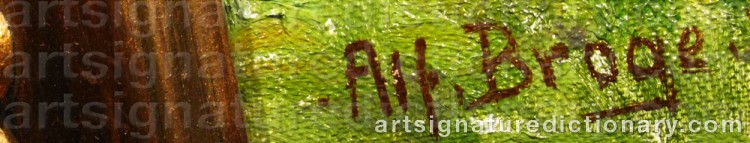 Authentic signature by Alfred K. Harald BROGE on Painting/Watercolour artwork