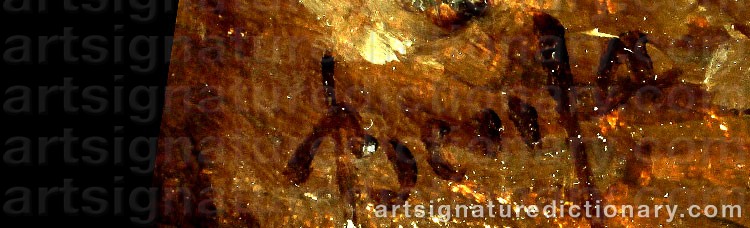 Authentic signature by Alexander Ritter Von BENSA on  artwork