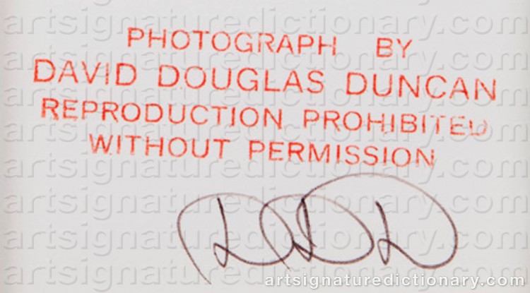 Authentic signature by David Douglas DUNCAN on Drawing/Graphic/Print artwork