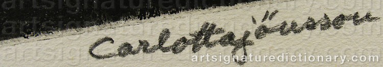 Authentic signature by Carlotta JÖNSSON on  artwork