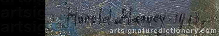Authentic signature by Harold C. HARVEY on artwork