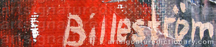 Authentic signature by Carl-Erik BILLESTRÖM on  artwork