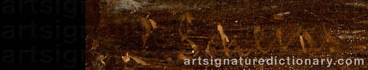 Authentic signature by Carl Ludwig SCHEINS on artwork