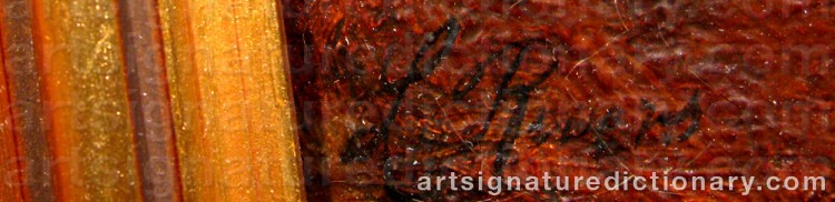 Authentic signature by Leopold RIVERS on artwork
