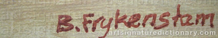 Signature by Börje FRYKENSTAM