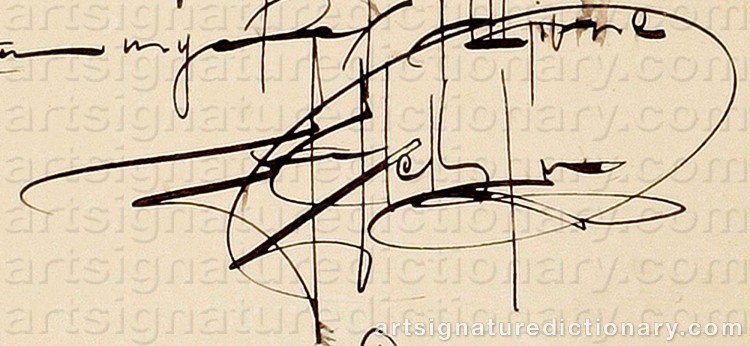 Authentic signature by Ian HELLSTRÖM on Painting/Watercolour artwork