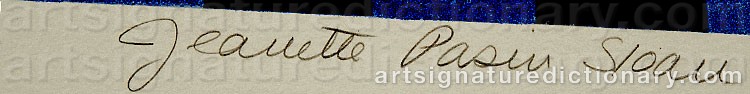 Authentic signature by Jeanette Pascin SLOAN on artwork