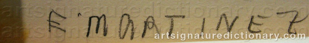 Authentic signature by Eddie MARTINEZ on  artwork