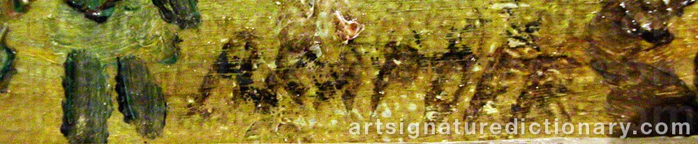 Authentic signature by Anatoly Afanasevich ARAPOV on artwork