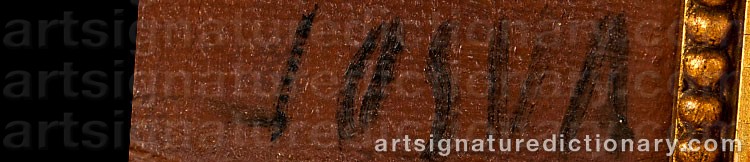 Authentic signature by Soren Josva ‘Josva’ CHRISTENSEN on  artwork