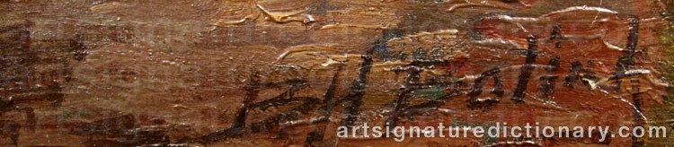 Authentic signature by Bert Henri BOLINK on  artwork