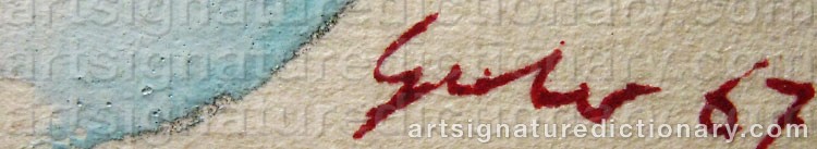 Authentic signature by Theo GERBER on  artwork