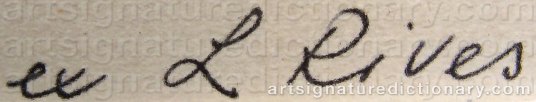 Authentic signature by Leida RIVES-ELFVÉN on Drawing/Graphic/Print artwork