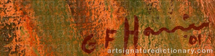 Authentic signature by Gregory Frank HARRIS on  artwork