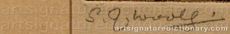 Authentic signature by Samuel Johnson WOOLF on  artwork