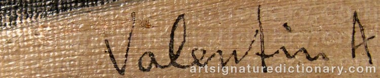 Authentic signature by Valentin ANDERSSON on  artwork