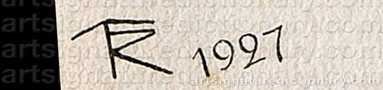 Authentic signature by Thomas RING on artwork