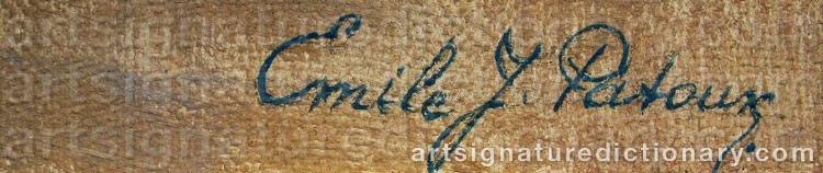 Authentic signature by Emile Joseph PATOUX on artwork