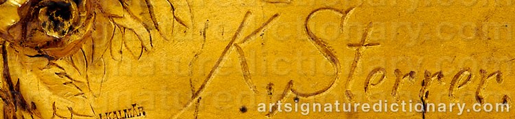 Authentic signature by Karl STERRER on  artwork