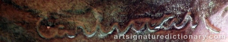 Authentic signature by Conrad CARLMAN on Sculpture artwork