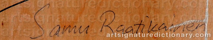 Authentic signature by Samu RAATIKAINEN on Painting/Watercolour artwork
