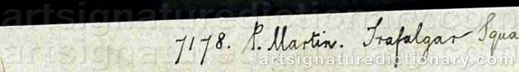 Authentic signature by Paul MARTIN on  artwork