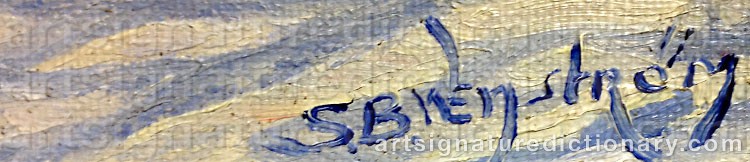 Authentic signature by Sven WENSTRÖM on  artwork