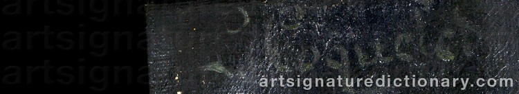 Authentic signature by Louis COQUELET on  artwork