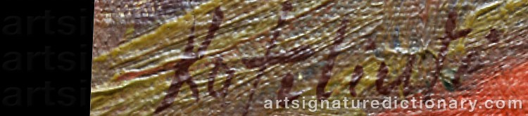 Authentic signature by Juze KATILIUTE on  artwork