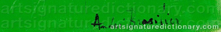 Authentic signature by André BRASILIER on Painting/Watercolour artwork