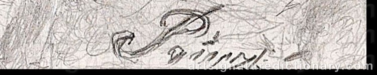 Authentic signature by Otto PRINZ on  artwork