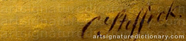 Authentic signature by Carl Constantin STEFFECK on  artwork
