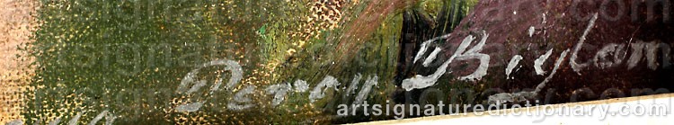 Authentic signature by Percy BIGLAND on artwork