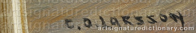 Authentic signature by Carl Oscar LARSSON on artwork