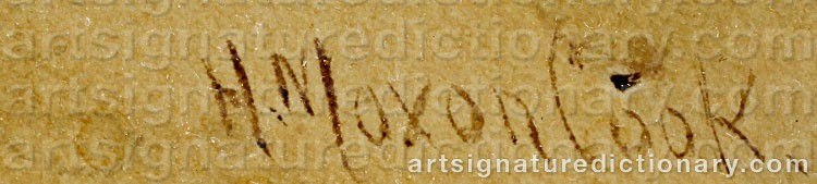 Authentic signature by Herbert Moxon COOK on  artwork